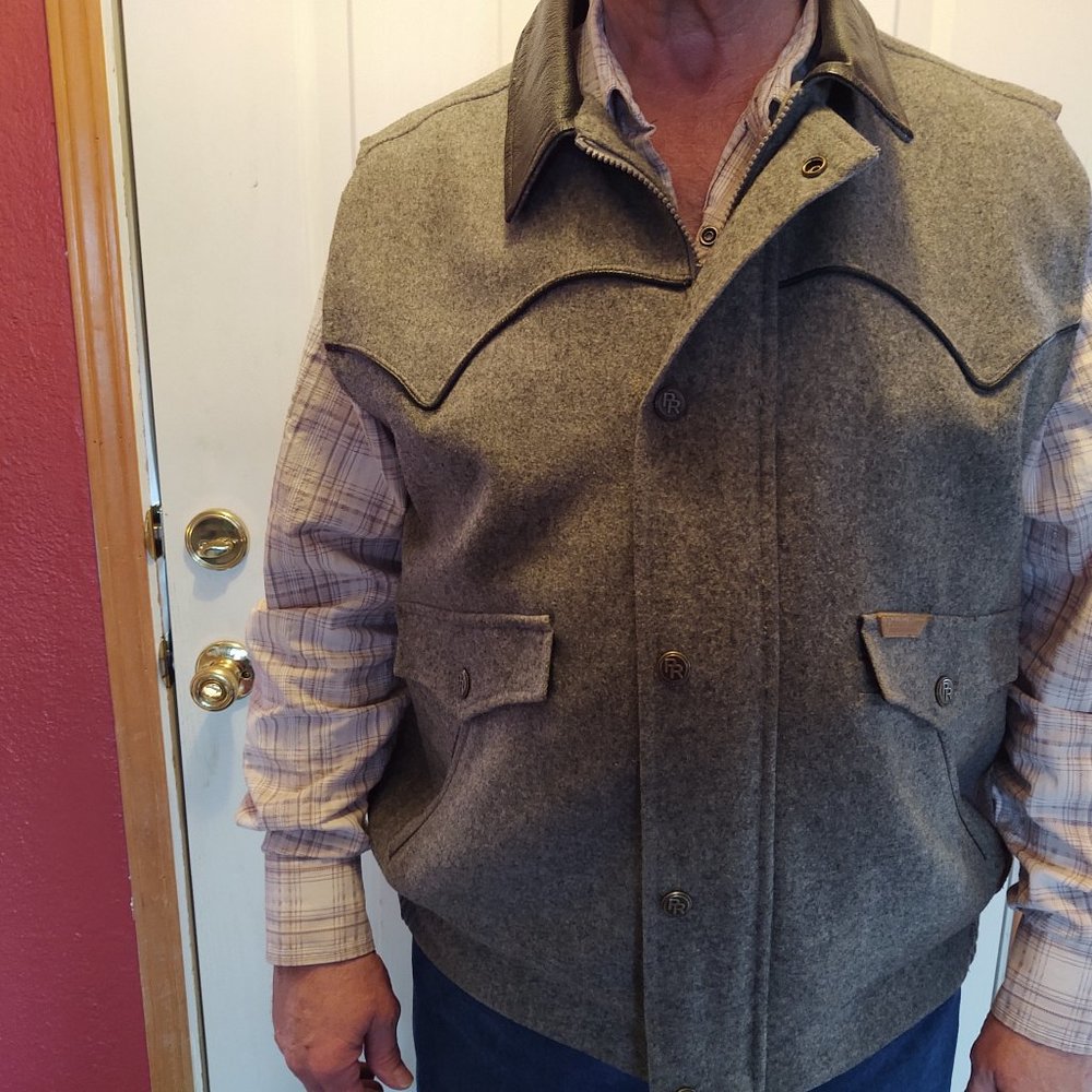 Powder River Grey and black wool vest